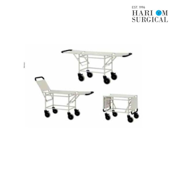 Folding stretcher trolley